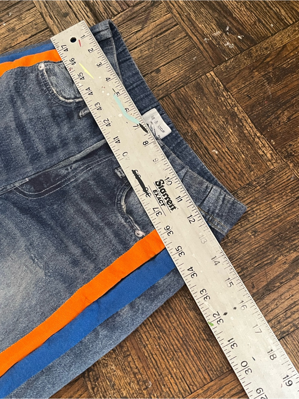 RAG AND BONE MIRAMAR Wide-Leg PULL ON Jeans with Orange & Blue Side Stripe XS, - Picture 12 of 12